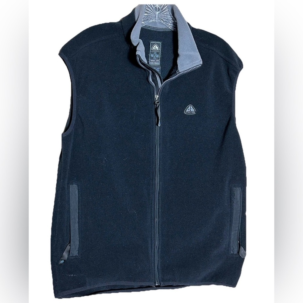 Nike ACG Men's Medium Therma Fit Fleece Vest, Black and Gray, Thermal, Size XL